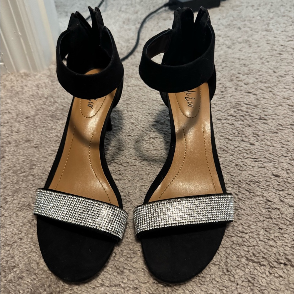 Elegant Black and Silver Women's Sandals
